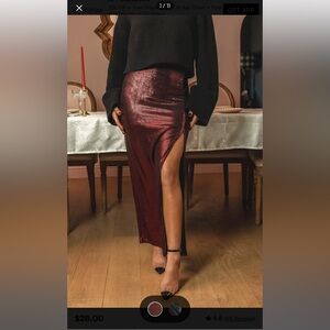 Cupshe Deep Red Maxi Skirt